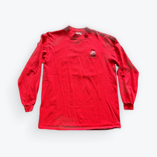 Vintage Y2K Ohio State University Buckeyes Embroidered Mock Turtle Neck Long Sleeve