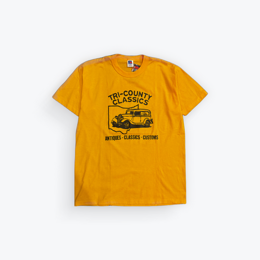 Vintage 90's Russell Made in USA Tri-County Classics Car Meet Shirt