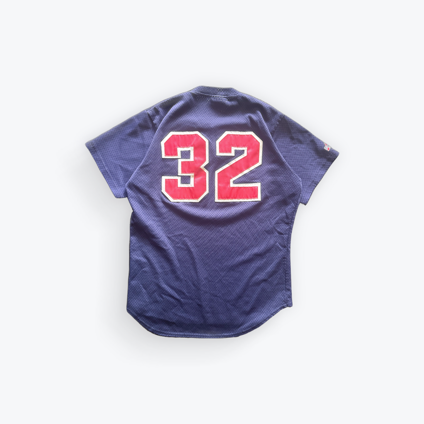 Vintage 90's Majestic Chief Wahoo Quarter Button Baseball Jersey