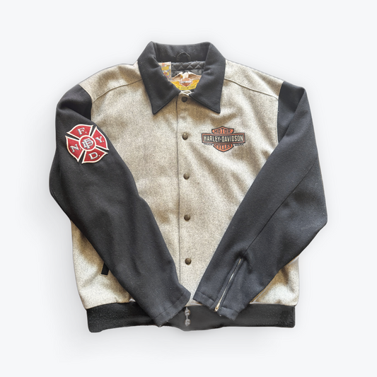 Vintage 00's Collared Harley Davidson Quilt Lined Jacket