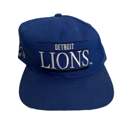 Vintage Detroit Lions Snapback Hat 90s Like New Green Underbrim