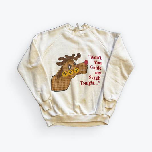 Vintage 80's Puff Print Rudolph the Red Nosed Reindeer Crewneck