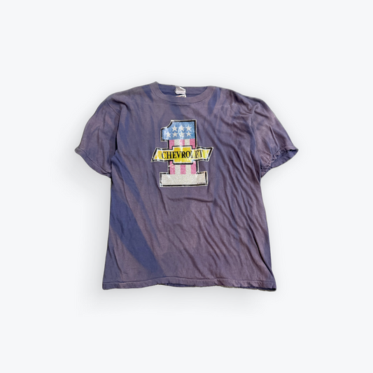 Vintage 1978 Chevrolet #1 American Flag Sparkled Vinyl Shirt