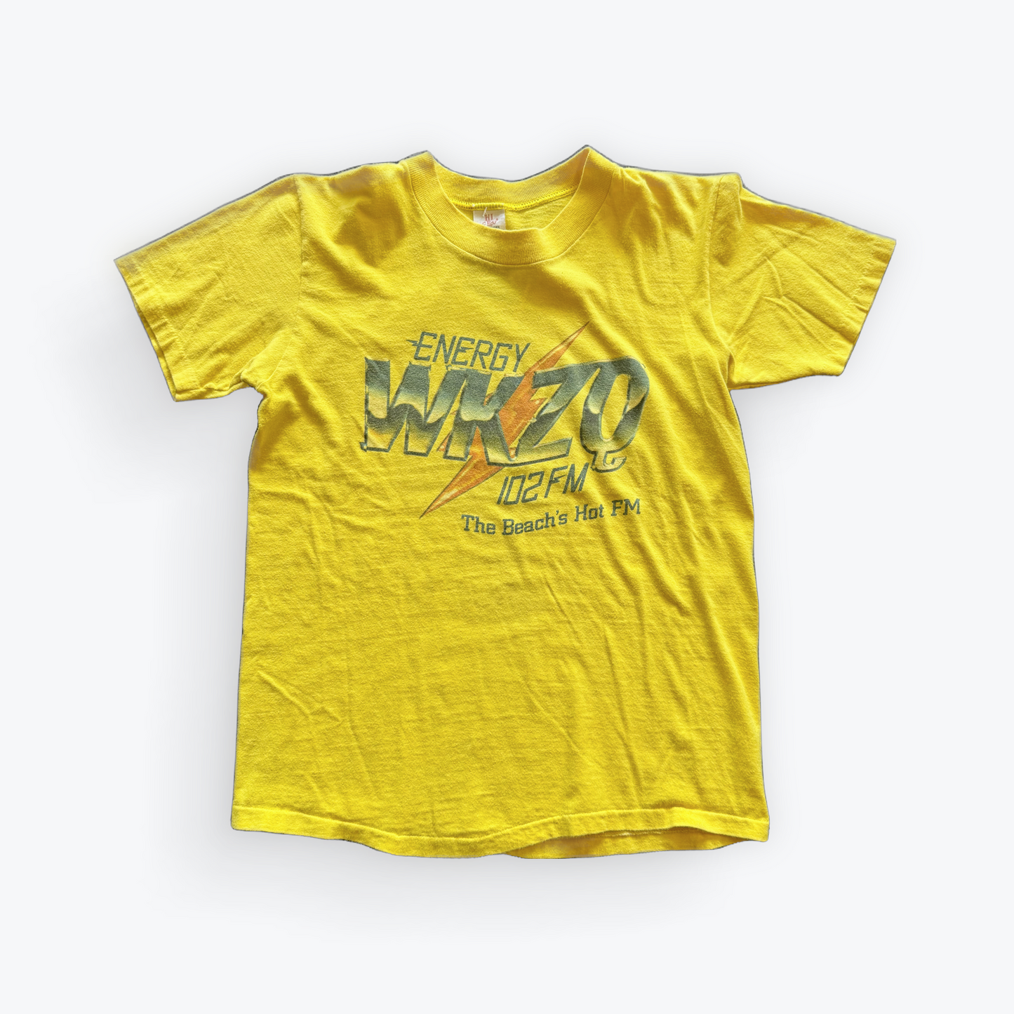 Vintage 80's ENERGY WKZO 102FM The Beach's Hottest Tee