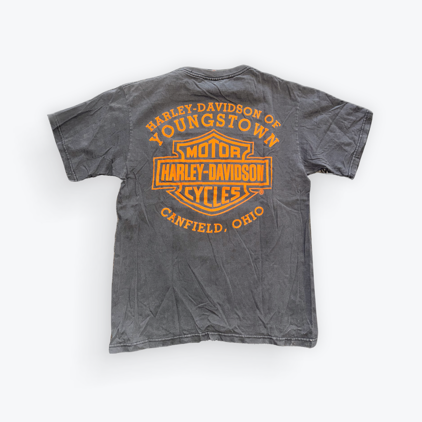 Vintage 2000's Harley Davidson Tiger Flames Youngstown Ohio Tee