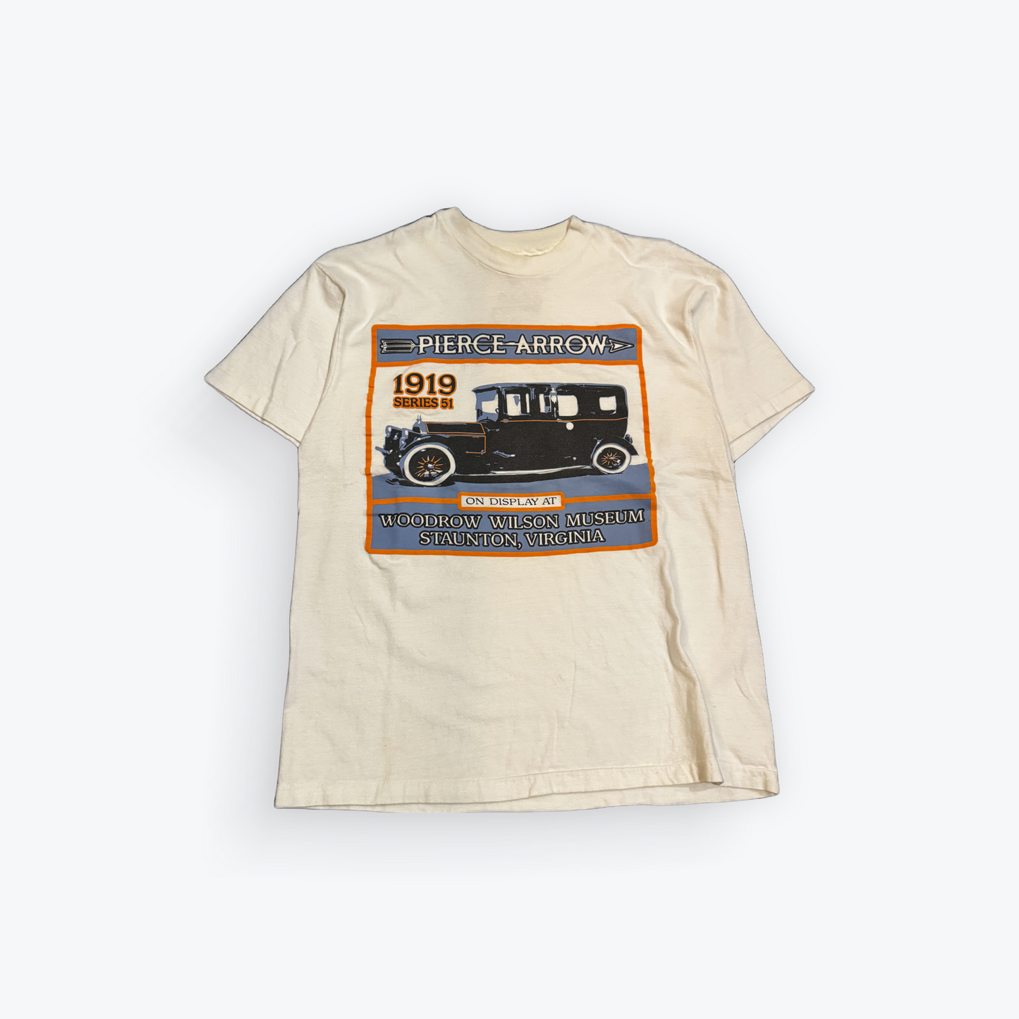 Vintage 90's Woodrow Wilson Museum Pierce Arrow Car Exhibit Shirt