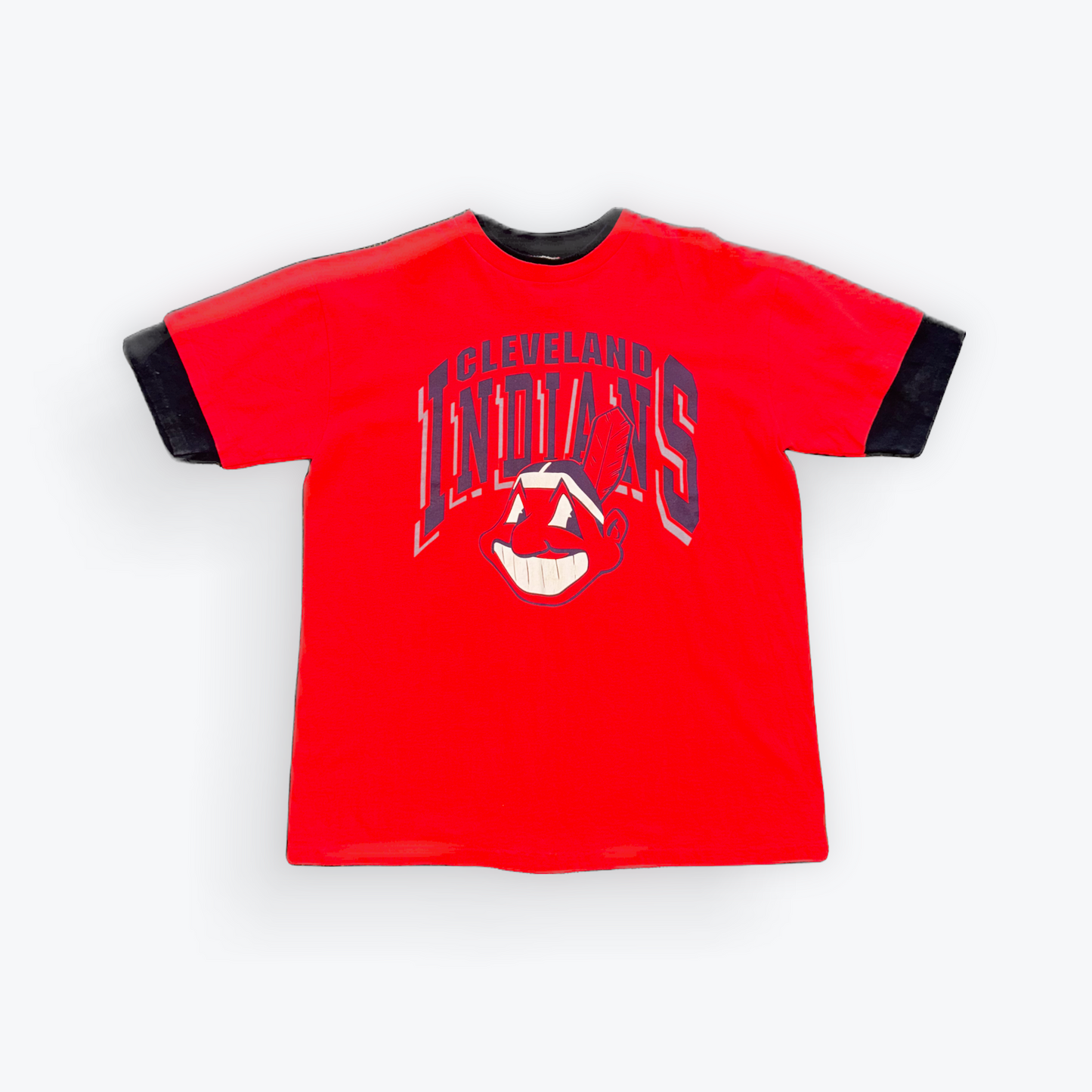 Vintage 2000's Jostens Sportswear Cleveland Indians Chief Wahoo Double Layered Tee