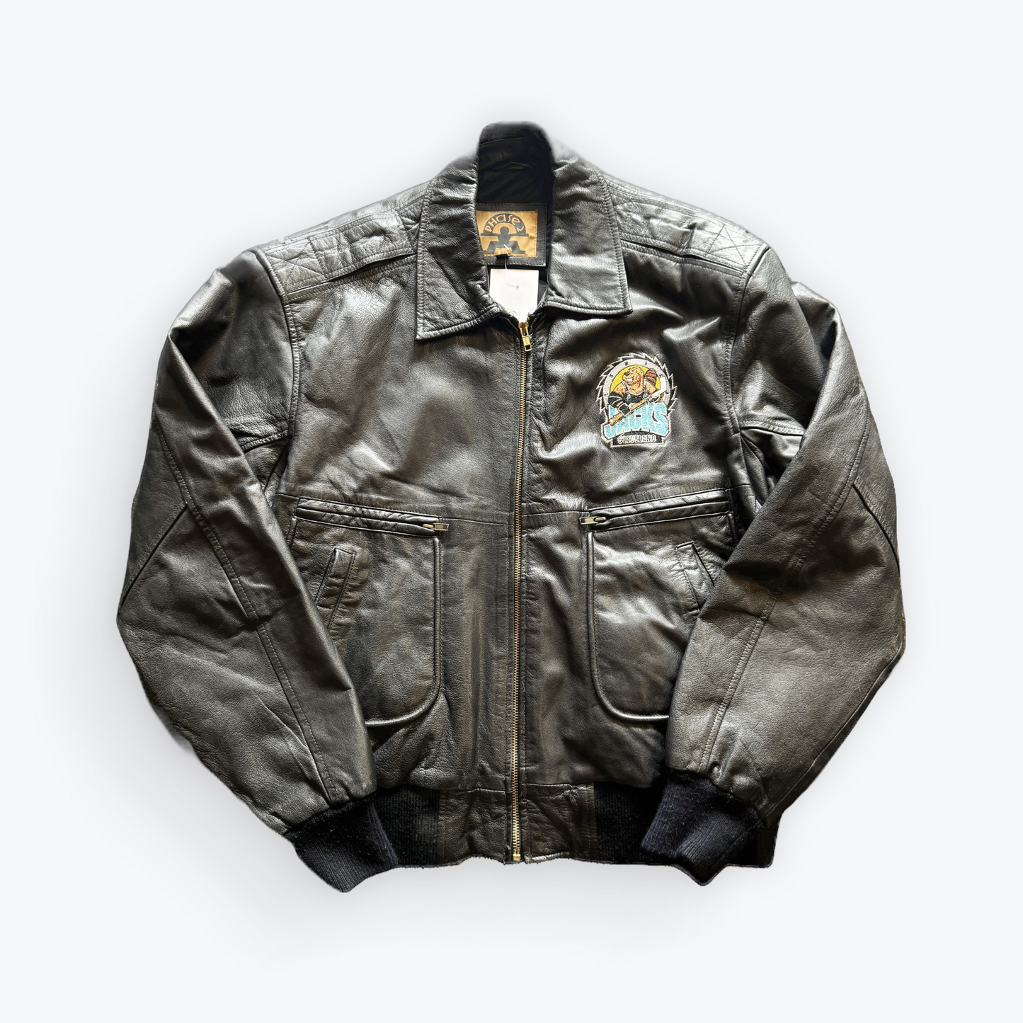 Vintage Y2K Phase 2 Cleveland Lumberjacks Beaver Embroidered Leather Jacket