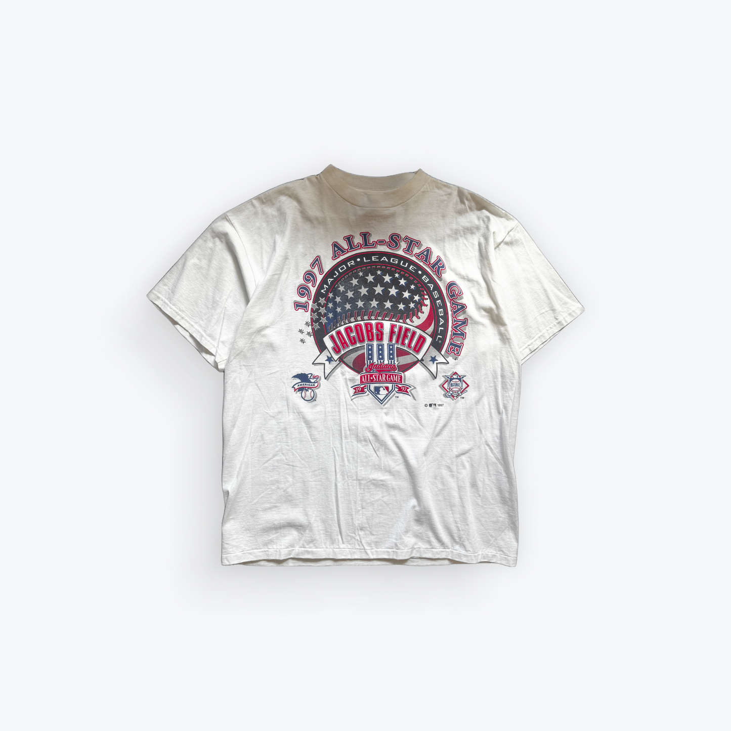 Vintage 1997 Logo 7 Cleveland Indians Jacob's Field All Star Game Shirt