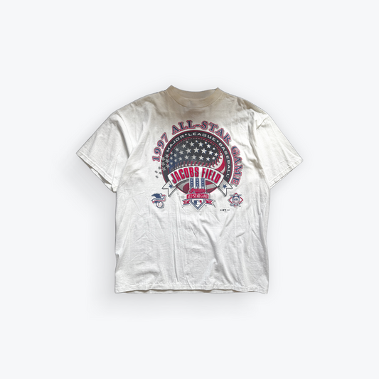 Vintage 1997 Logo 7 Cleveland Indians Jacob's Field All Star Game Shirt