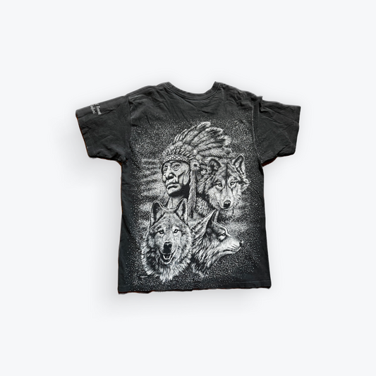 Vintage 90's Native American Spirit of the Wolf All Over Print Shirt