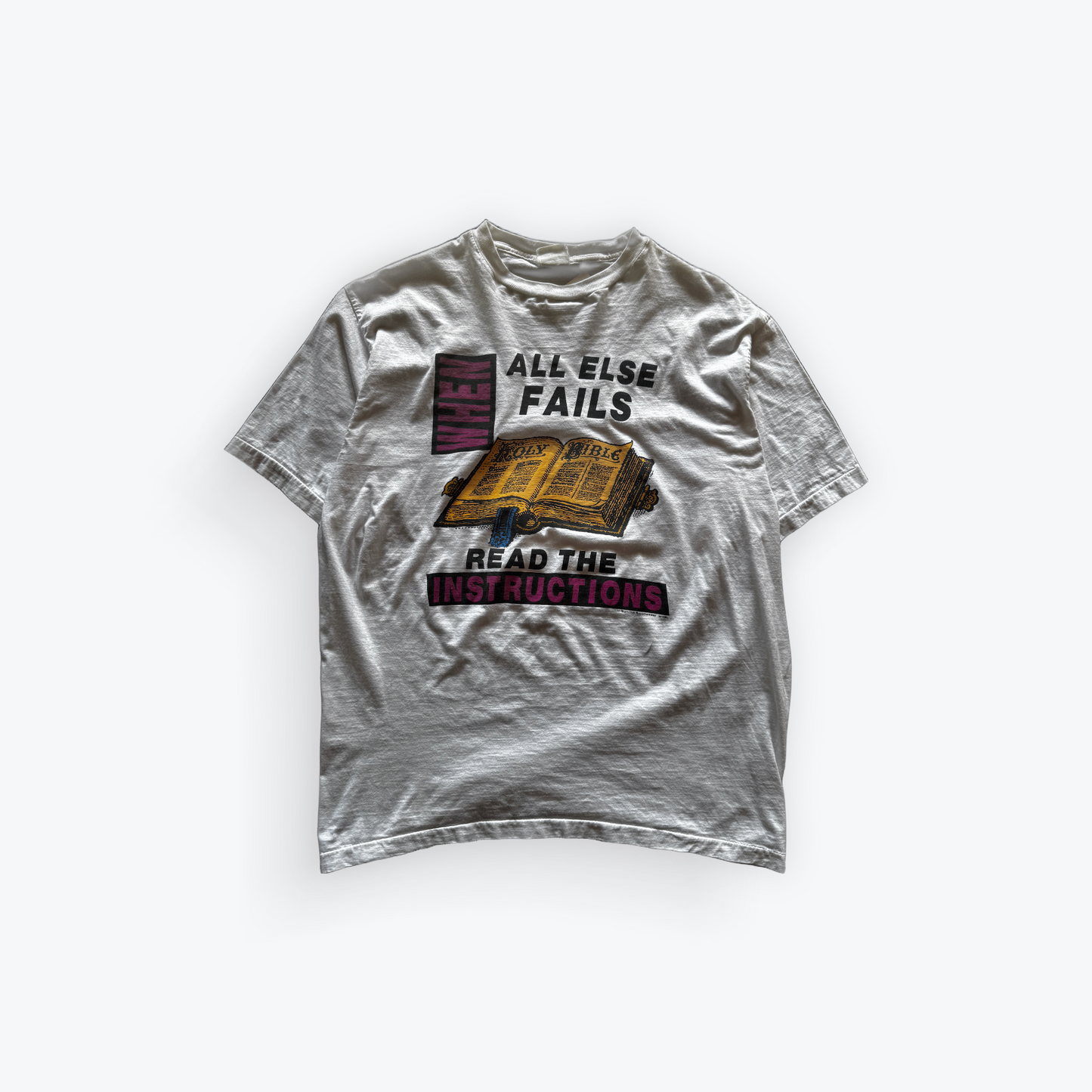 Vintage 90's When All Else Fails Read The Holy Bible Shirt