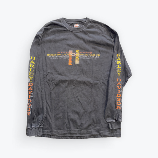Vintage 2003 Harley Davidson 100 Years Strong Anniversary Long Sleeve Shirt