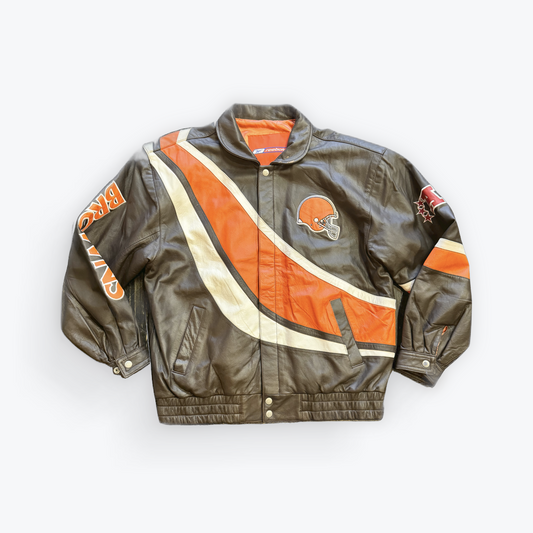 Vintage Y2K Reebok NFL Cleveland Browns Leather Jacket
