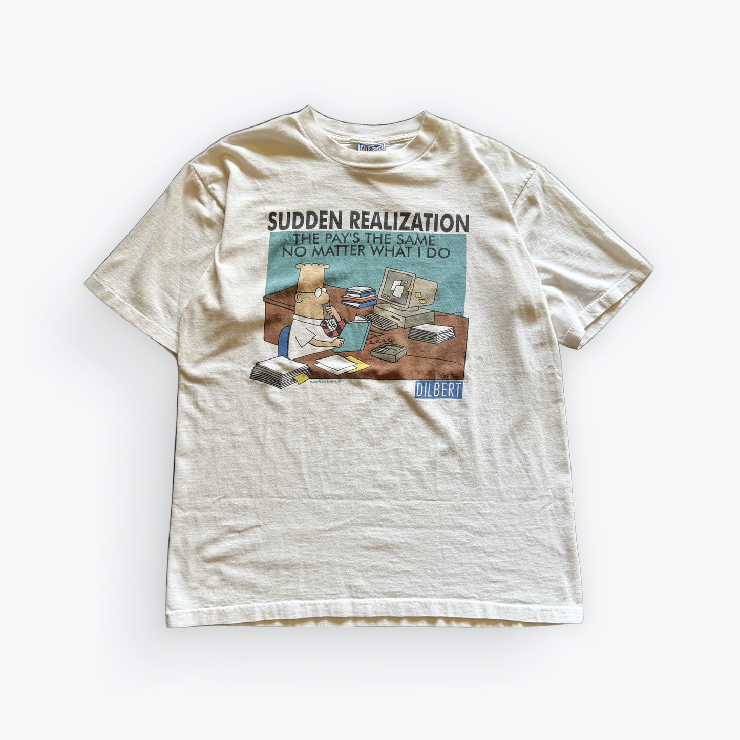 Vintage 90's Dilbert Sudden Realization Funny Shirt