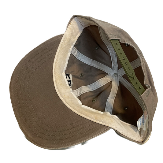 Vintage CBS Sports Snapback Hat Tan Earth Tones 90s