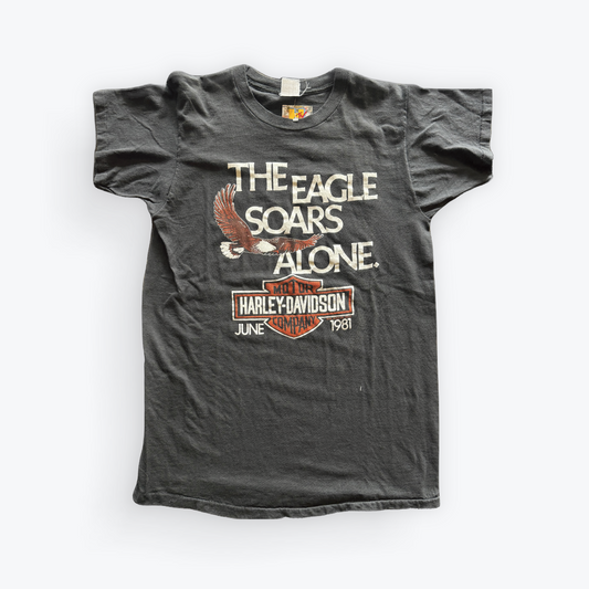 Vintage 1981 Harley Davidson This Eagle Soars Alone Shirt