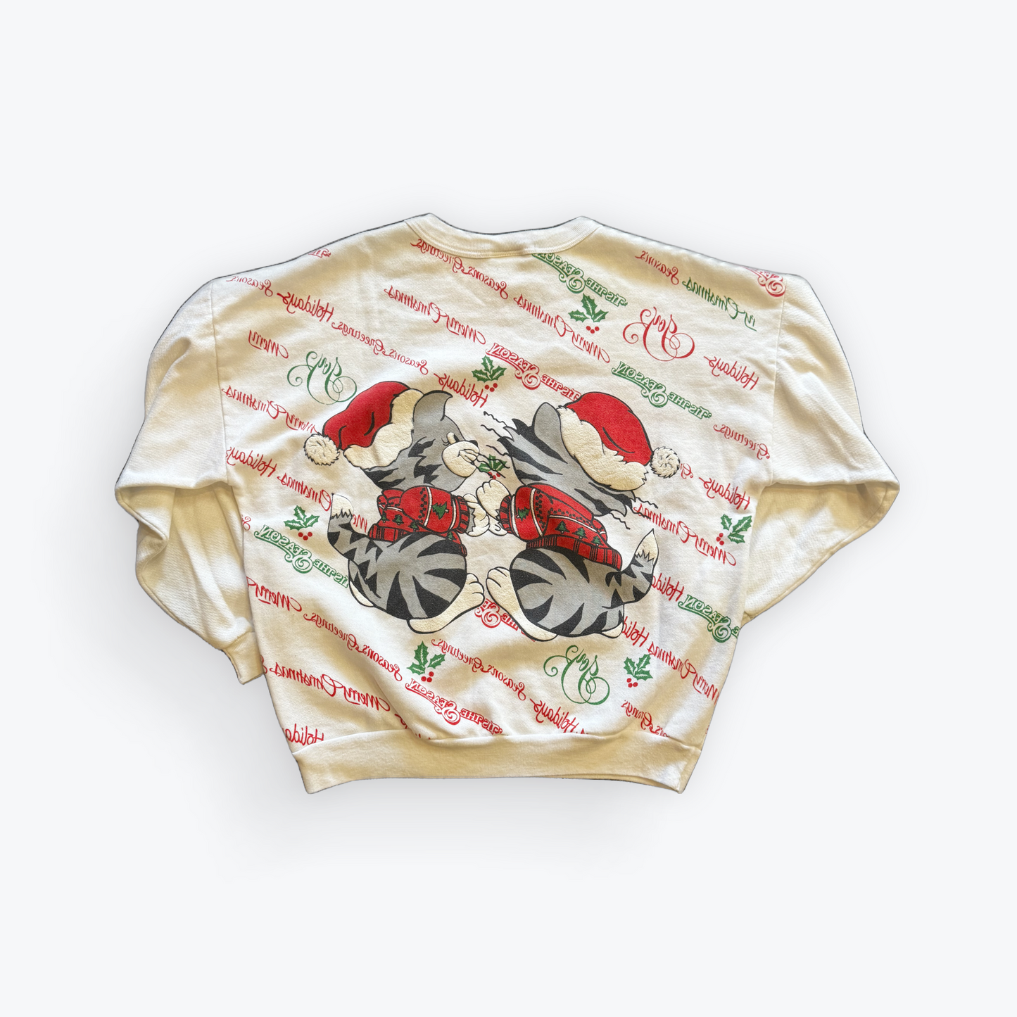 Vintage 90's Christmas Cats Crewneck