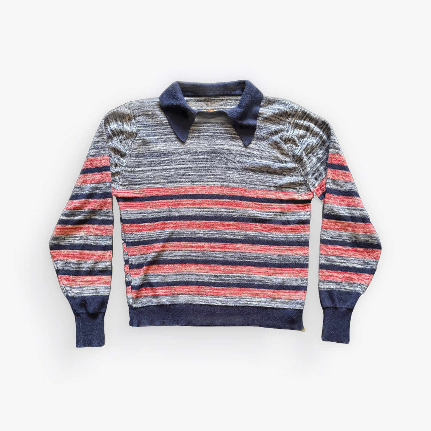 Vintage 70's Acrylic Striped Collared Sweater