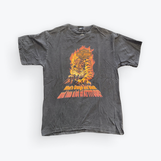 Vintage 2000's Harley Davidson Tiger Flames Youngstown Ohio Tee