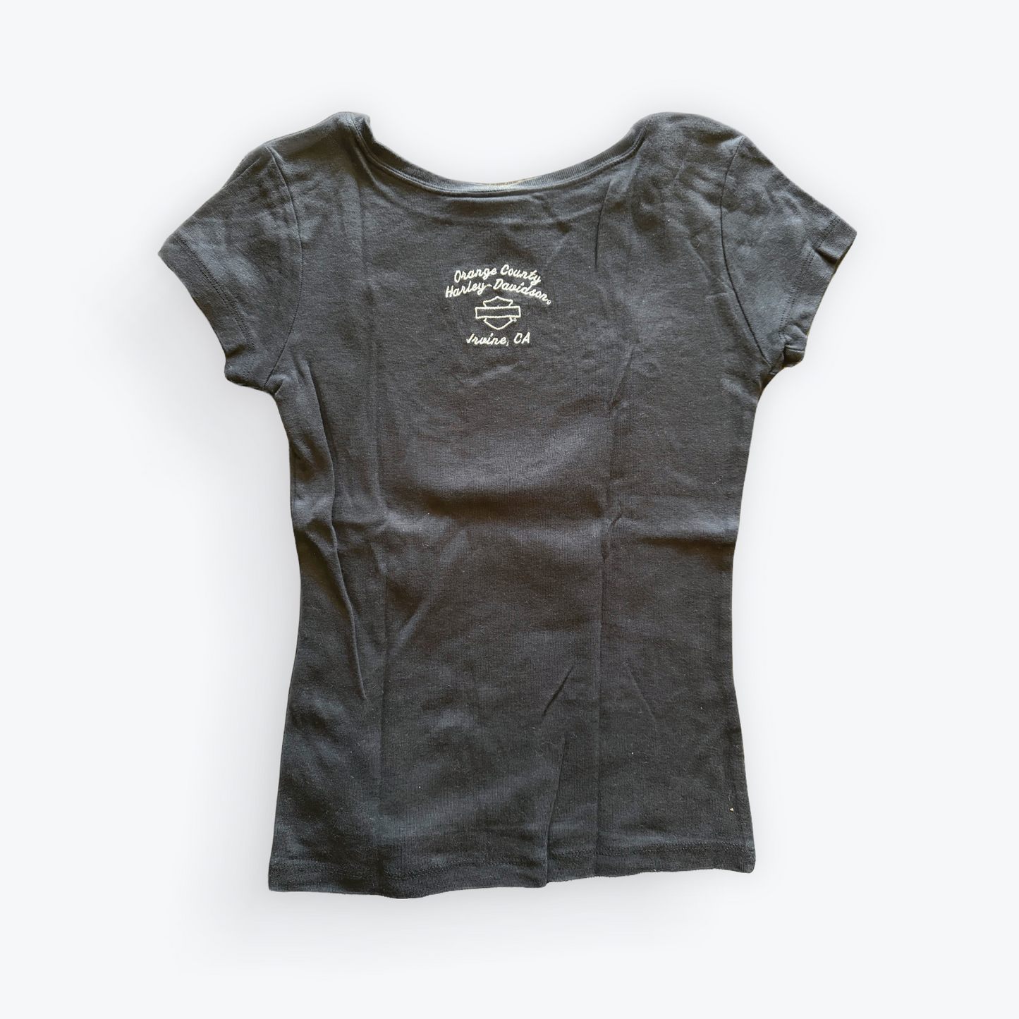 Vintage Y2K Harley Davidson Embroidered Women's Baby Tee