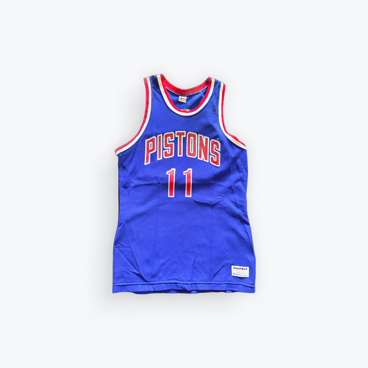 Vintage 80's Sandknit Isiah Thomas Detroit Pistons Blue Jersey