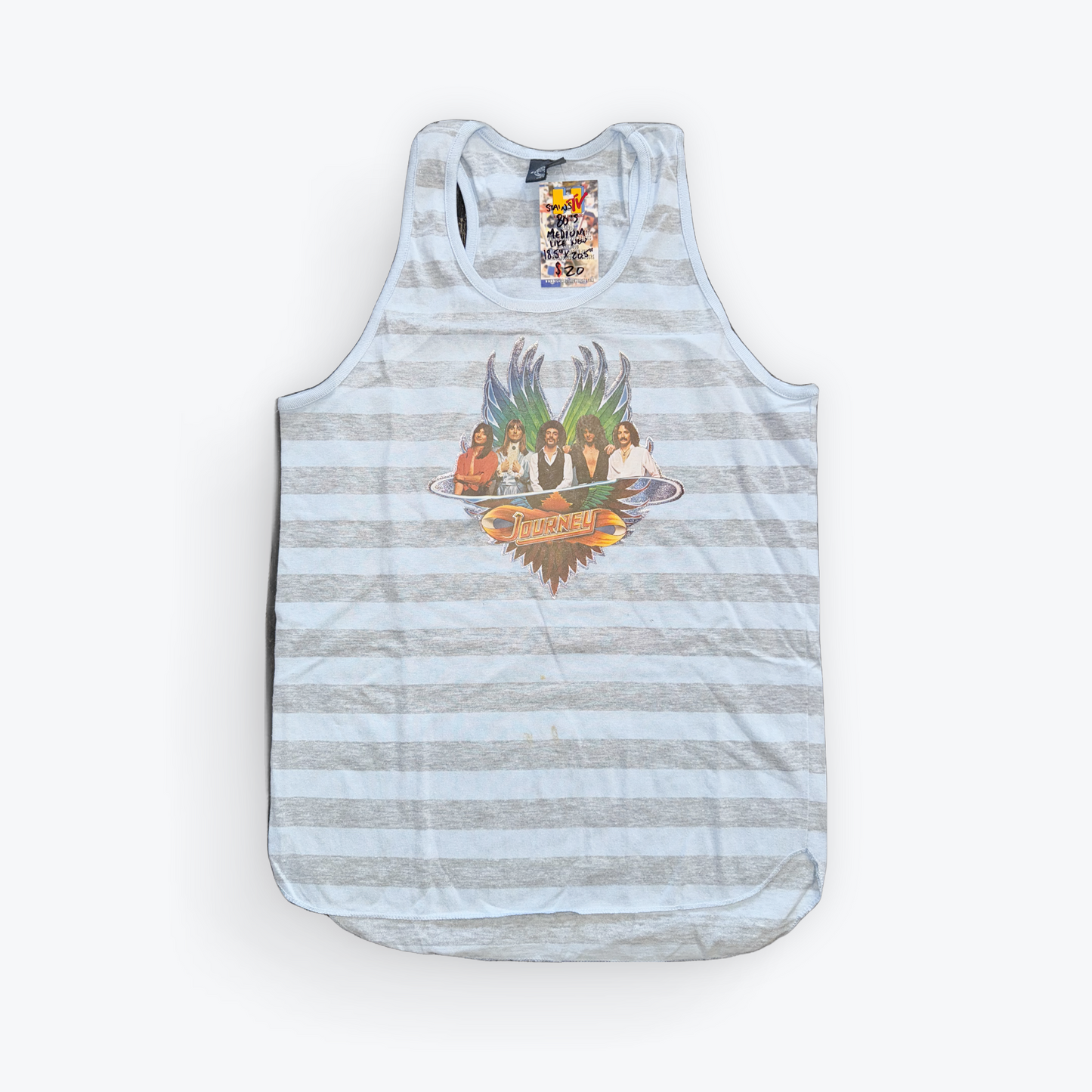 Vintage 80's Journey Striped Tank Top