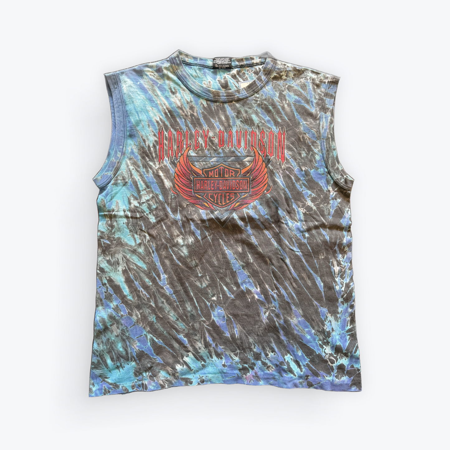 Vintage 90's Reverse Tie Dyed Harley Davidson Tank Top