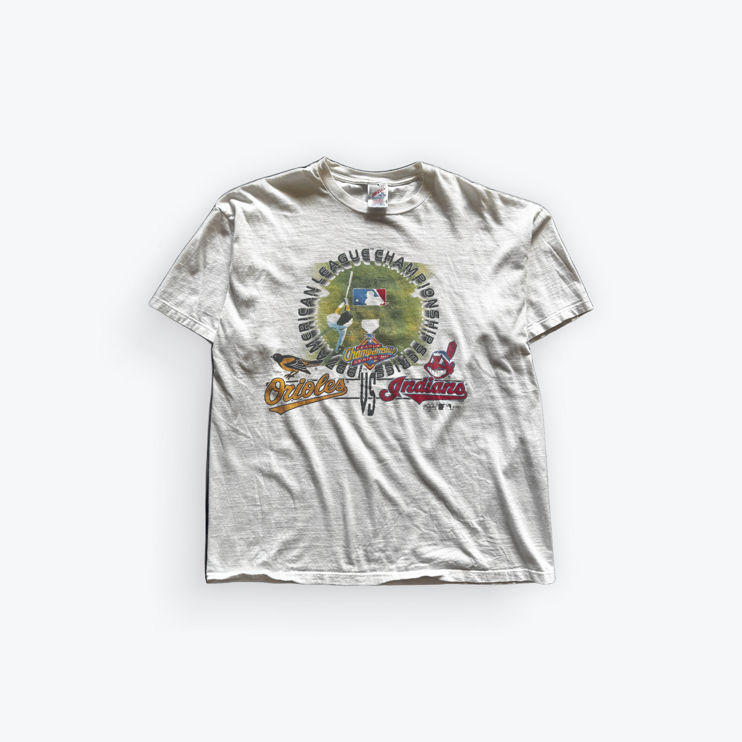Vintage 1997 Baltimore Orioles vs. Cleveland Indians AL Championship Shirt