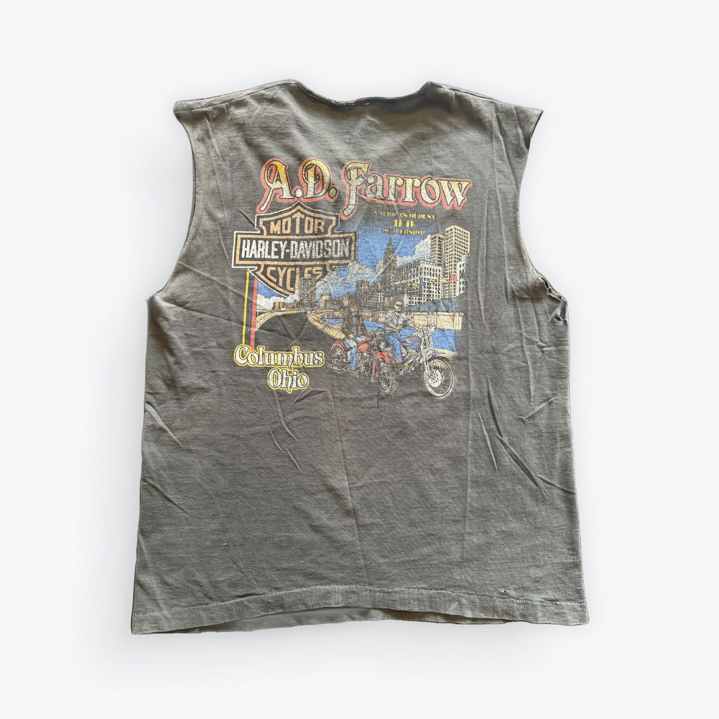 Vintage 90's Harley Davidson 1936 Knucklehead Cutoff Shirt