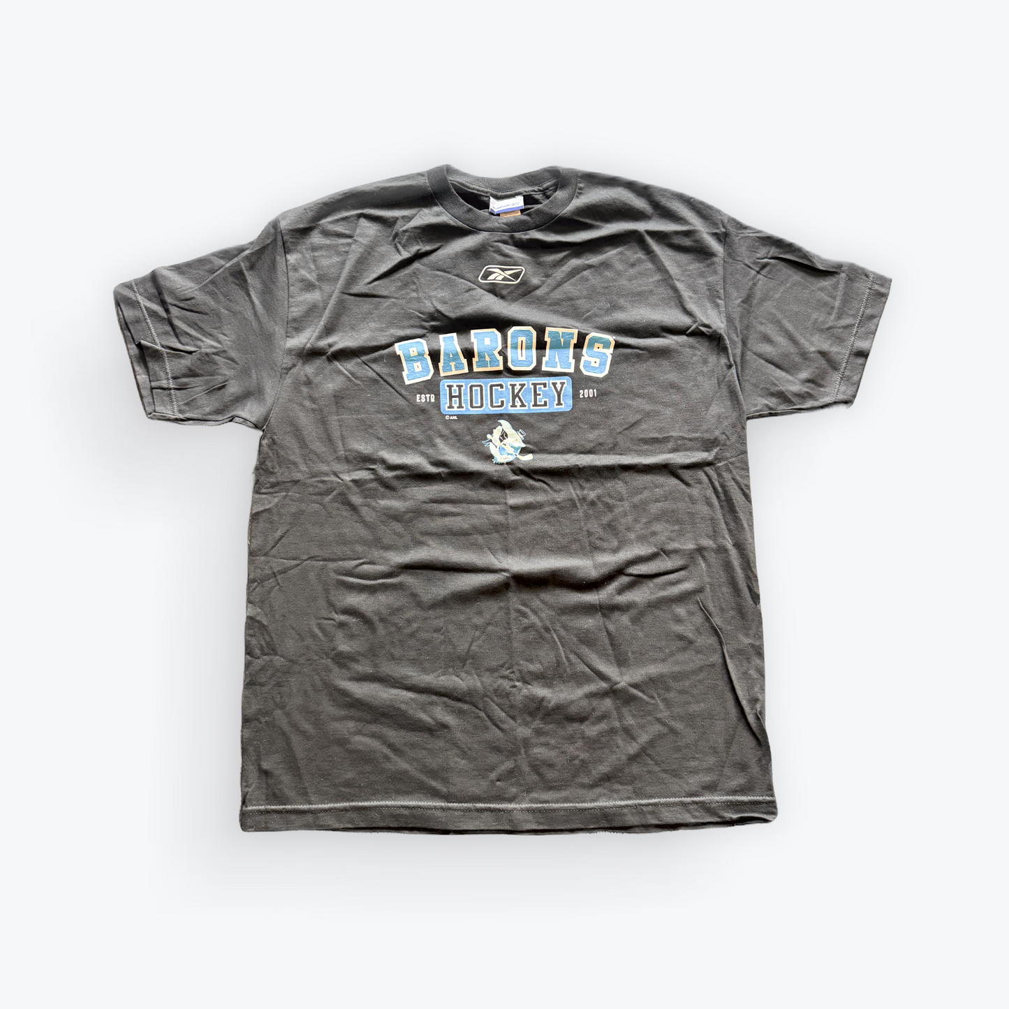 Vintage 2004 Reebok Cleveland Barons Hockey Shark Logo Tee