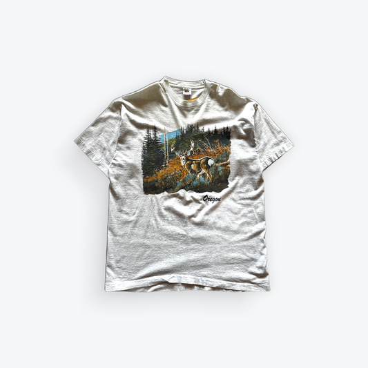 Vintage 90's Buck Mountainside Oregon Landscape Location Shirt