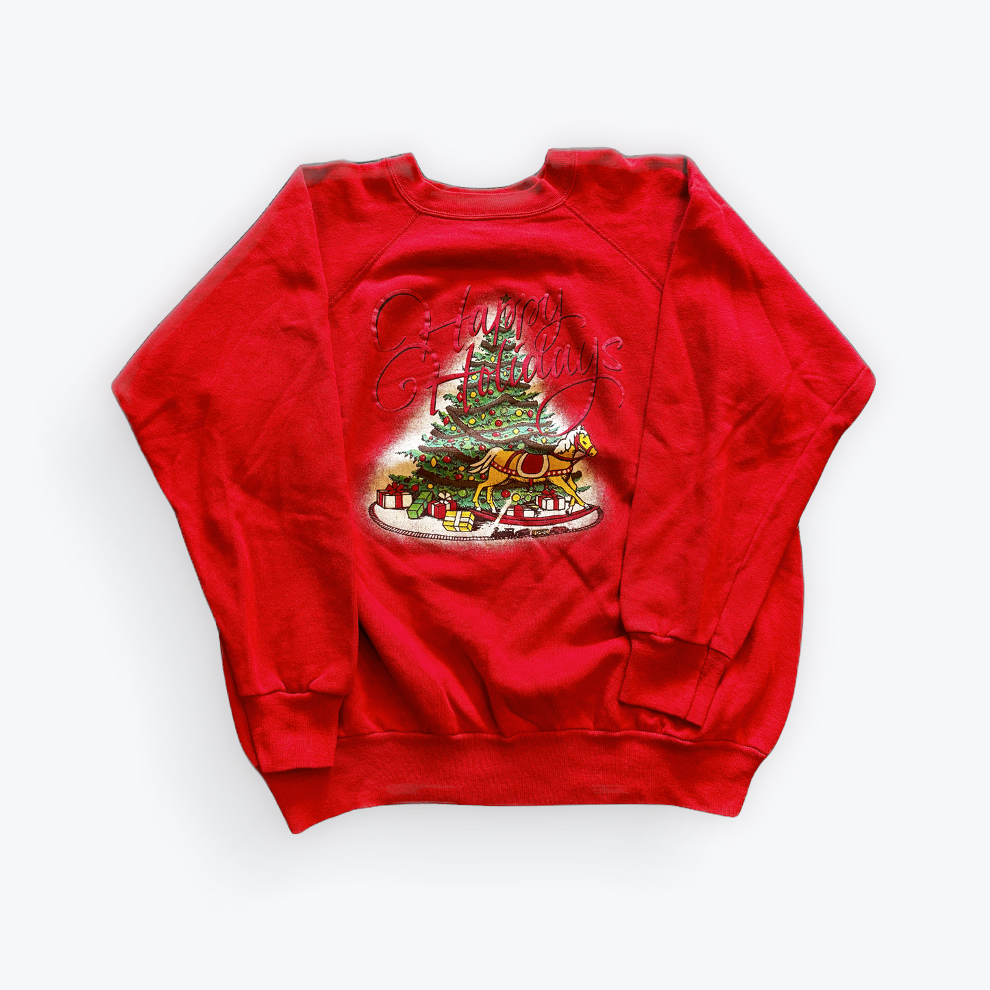 Vintage 90's Happy Holidays Christmas Tree Sweatshirt