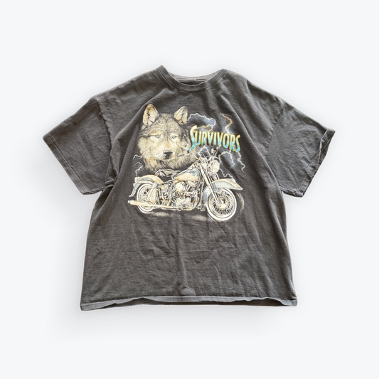 Vintage 00's Harley Davidson Survivor Wolf Shirt