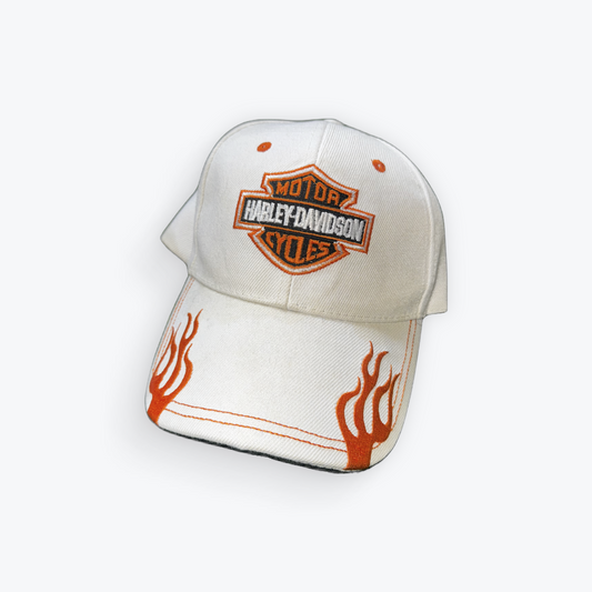Vintage 00's Harley Davidson Flame Velcro Dad Hat