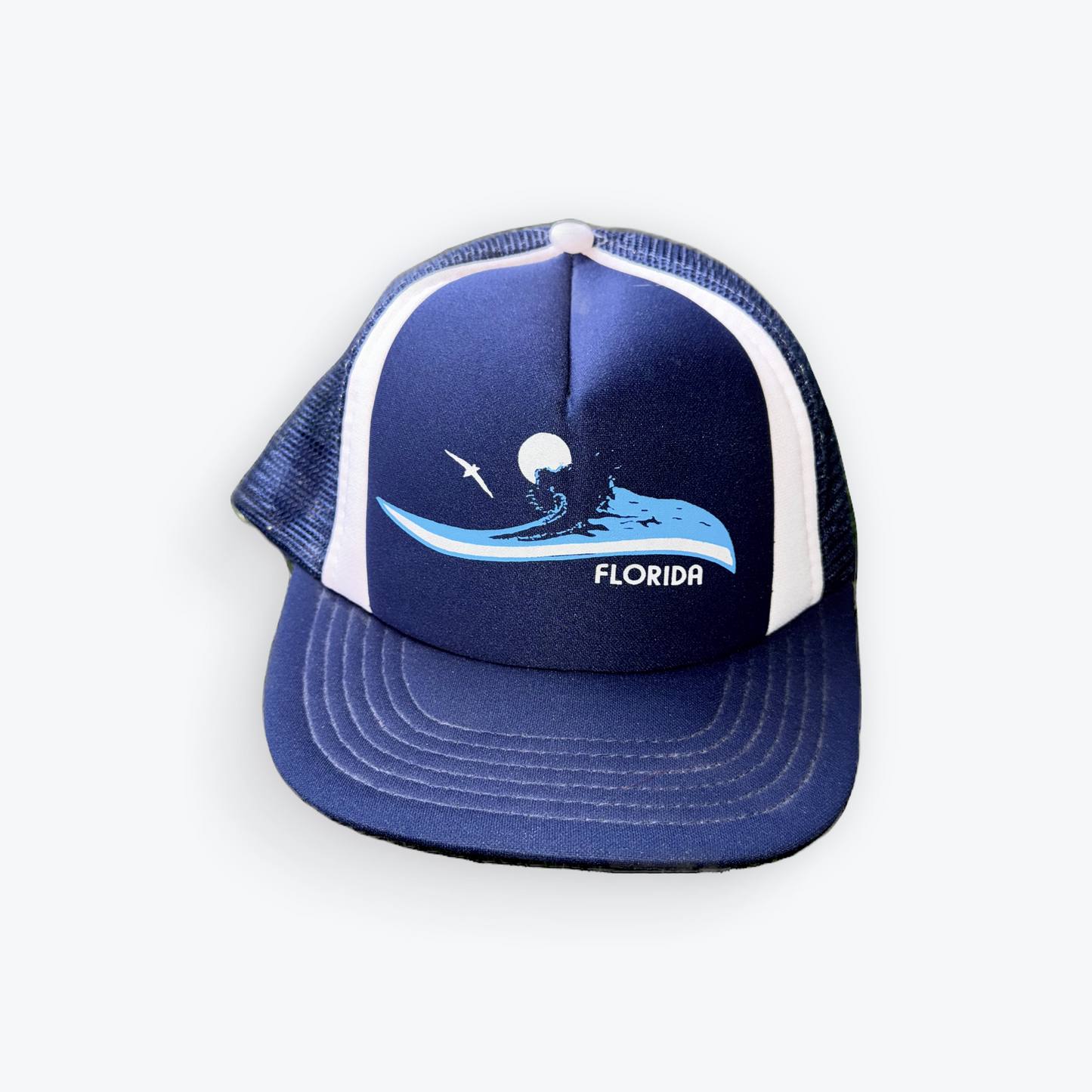 Vintage 90's Florida Ocean Wave Trucker Snapback Hat