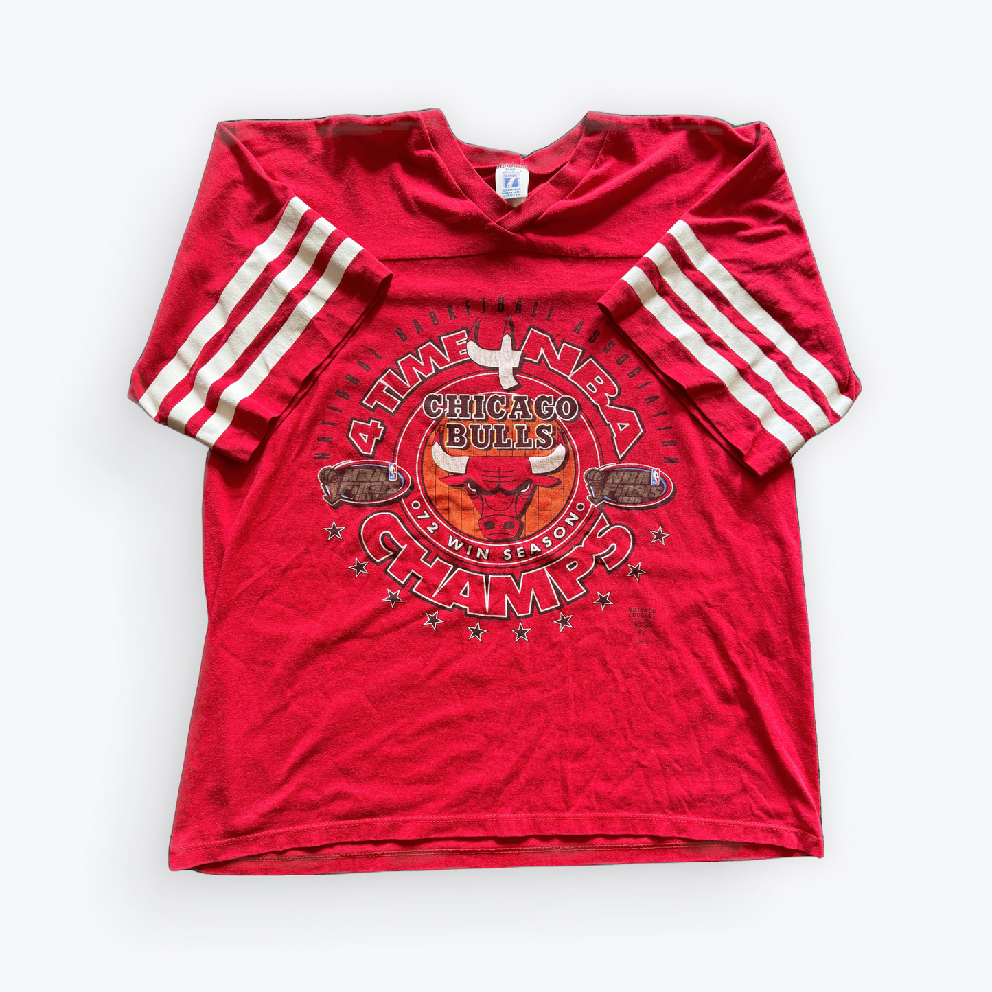 Vintage Logo 7 1996 Chicago Bulls 4 Time Champions Shirt