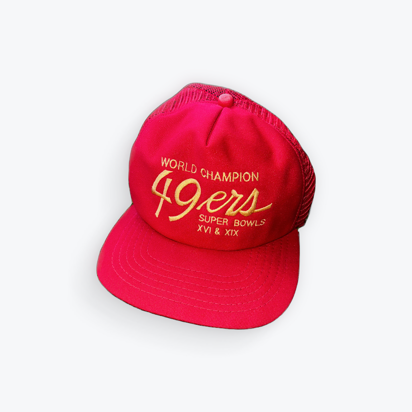 Vintage 1985 NFL World Champions Super Bowls XVI & XIX Script 49ers Snapback