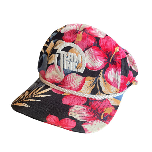 Vintage 80s Team Inc. Surfer Floral Snap Back Hat