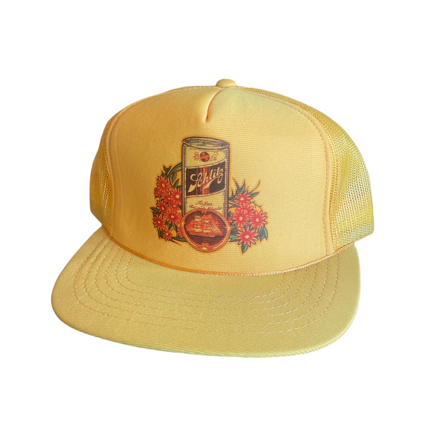 Vintage 80s Schlitz Beer Trucker Snap Back Hat