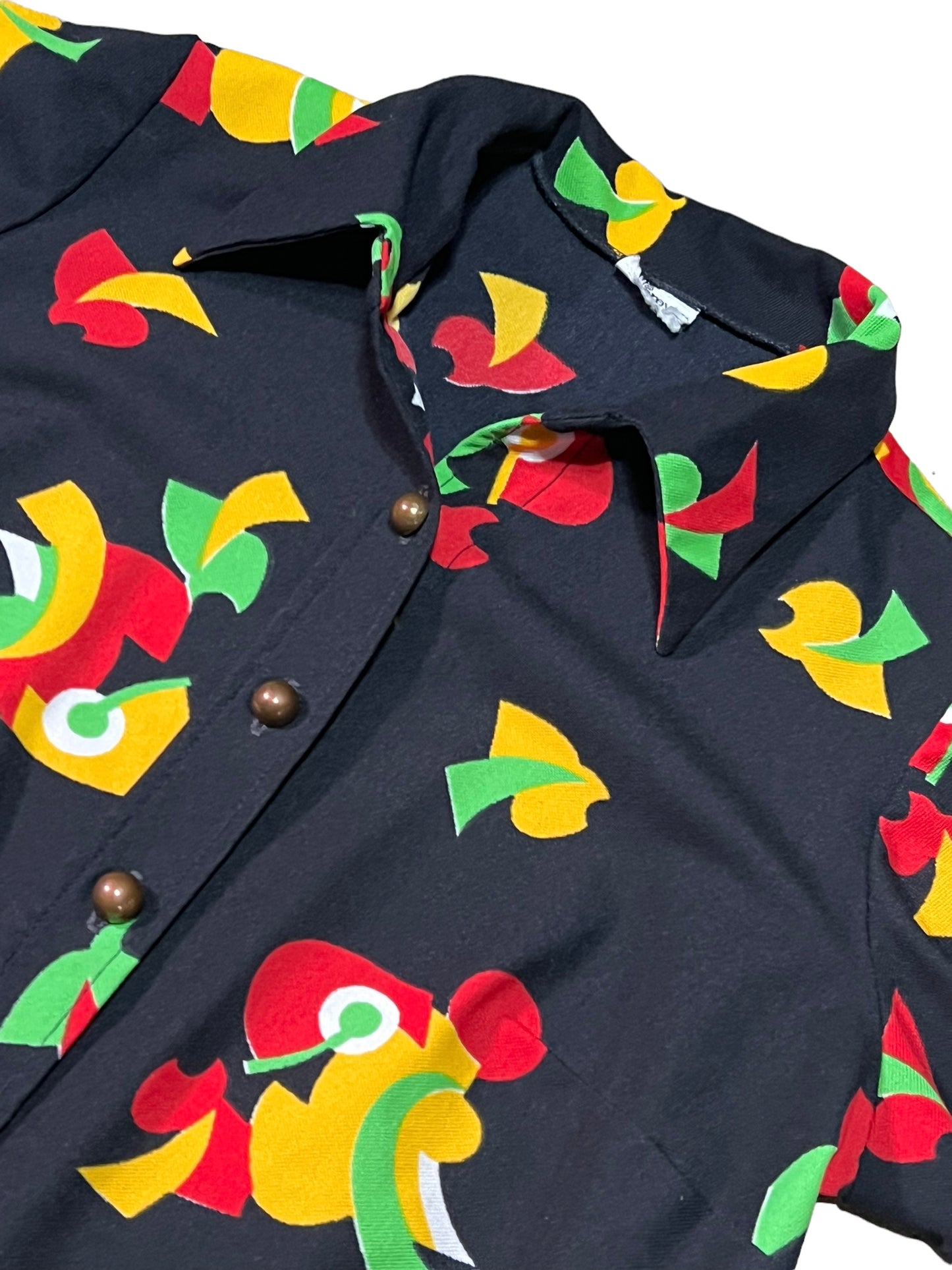 Vintage 1970s Abstract Print Button Down