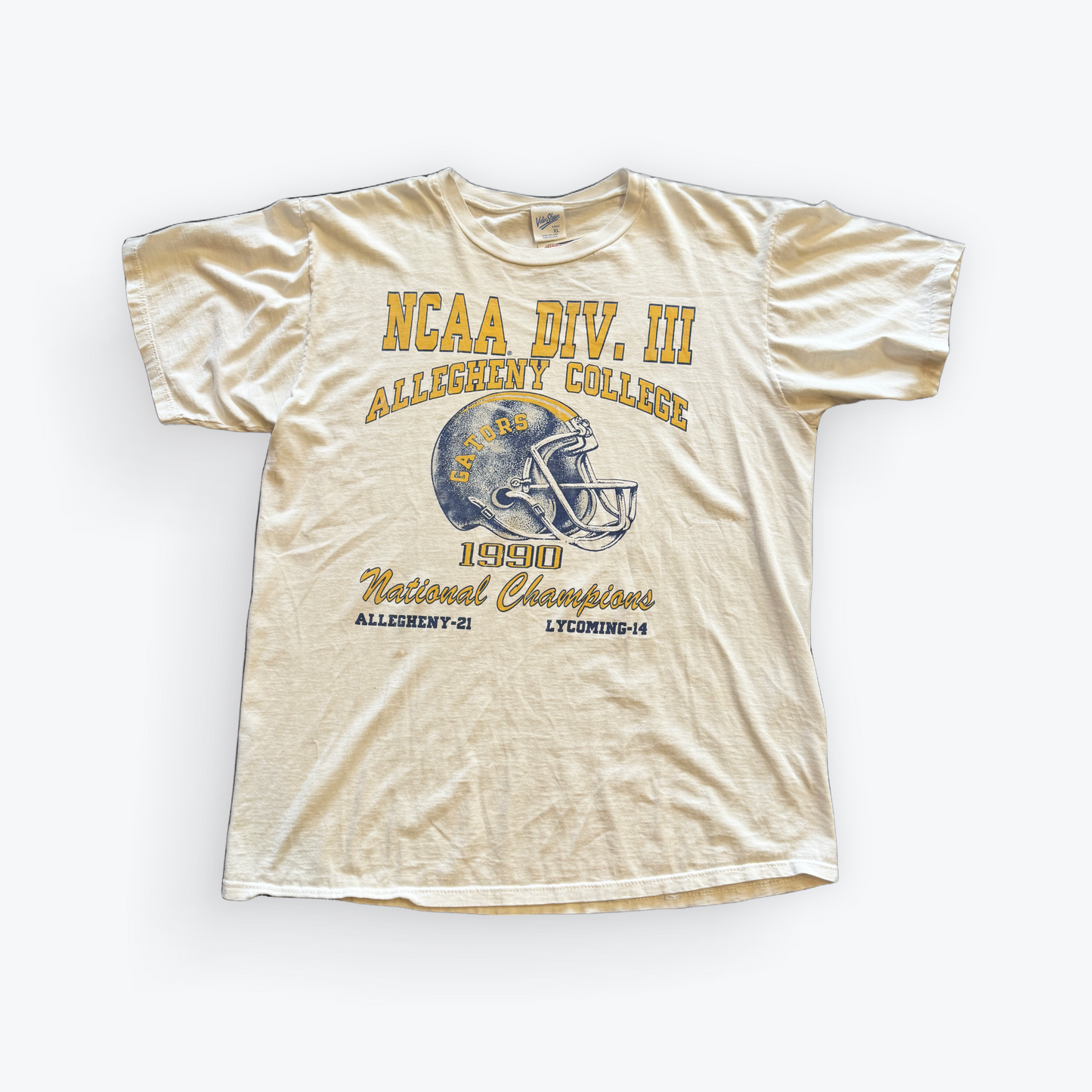 Vintage 1990 VelvaSheen Allegheny College Division 3 National Champs Tee