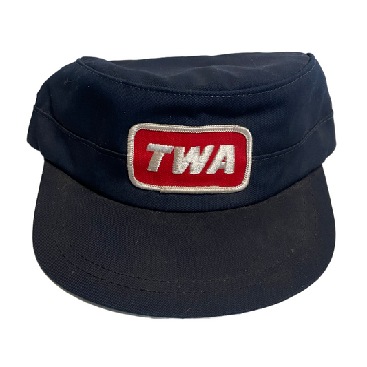 Vintage Trans World Airlines Hat 80s pillbox Snapback