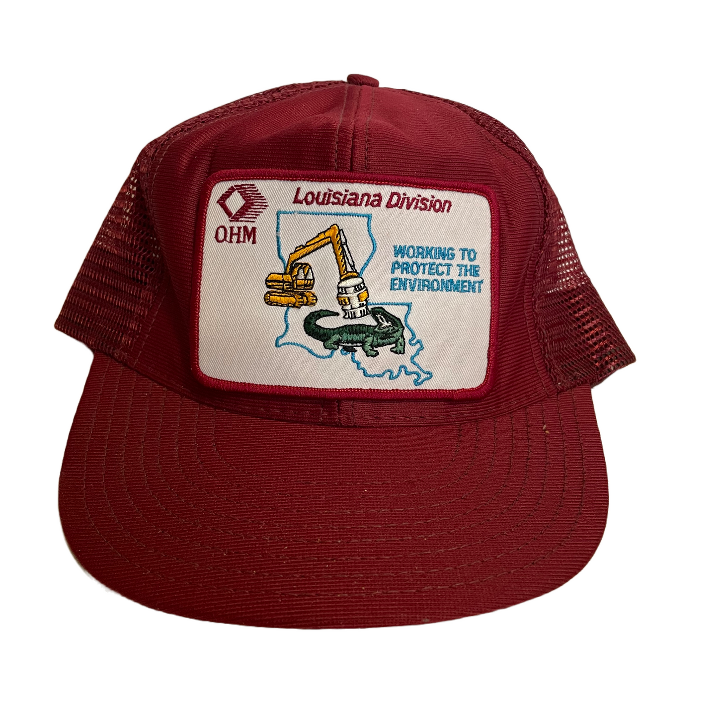 Vintage 80s Louisiana Environmental Gator Protection Trucker Hat