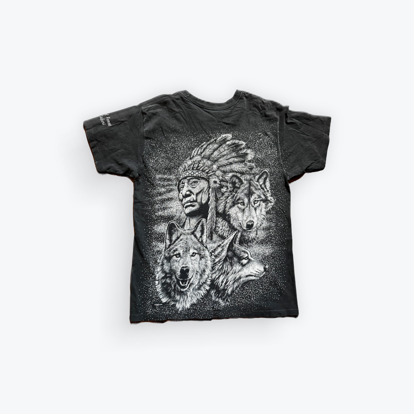 Vintage 90's Native American Spirit of the Wolf All Over Print Shirt