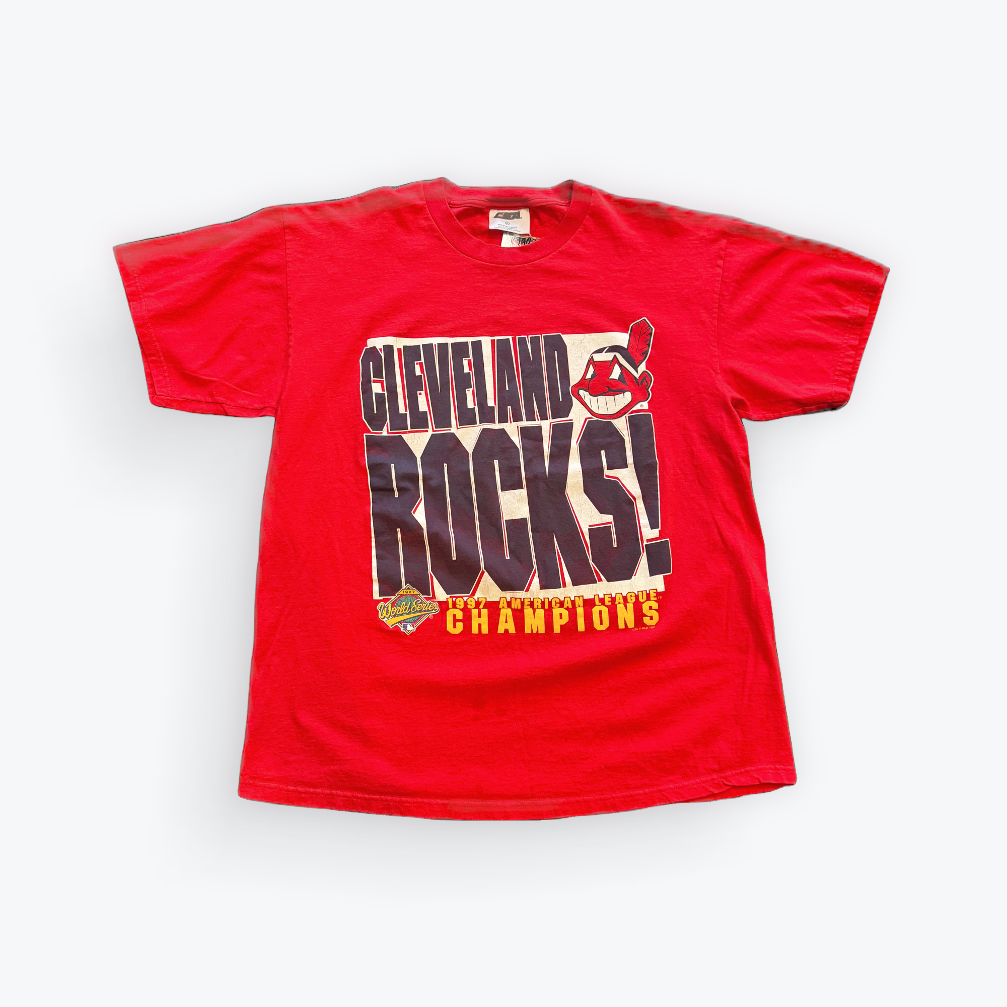 Cleveland Rokcs Vintage 1997 Cleveland Rocks Chief Wahoo Cleveland Indians Tee ...