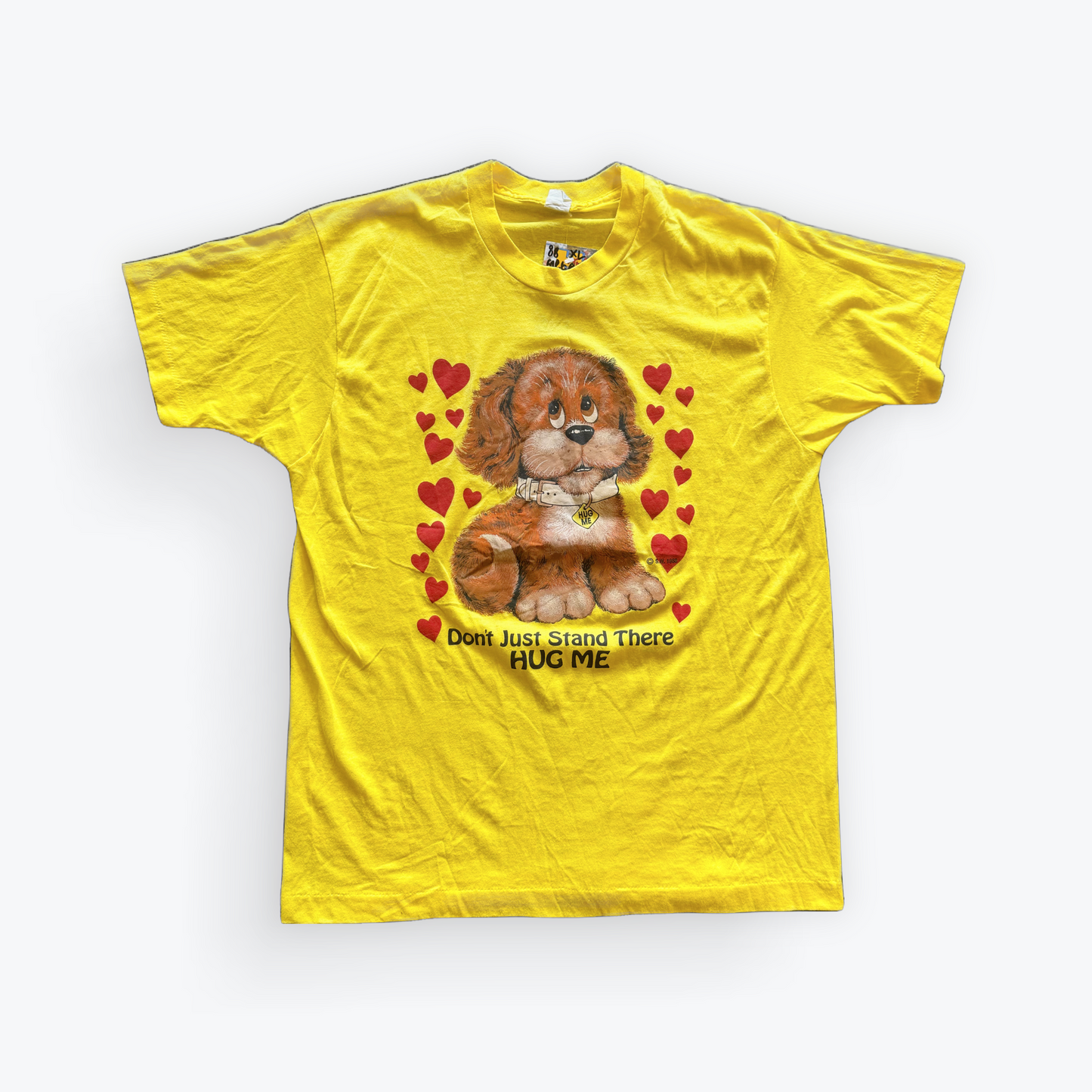 Vintage 1988 Hug Me Puppy Heart Tee