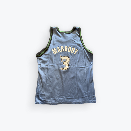 Vintage Stephon Marbury Minnesota Timberwolves Blue Champion Jersey