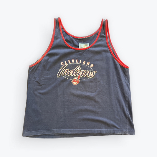 Vintage 1998 Cleveland Indians Ringer Tank Top