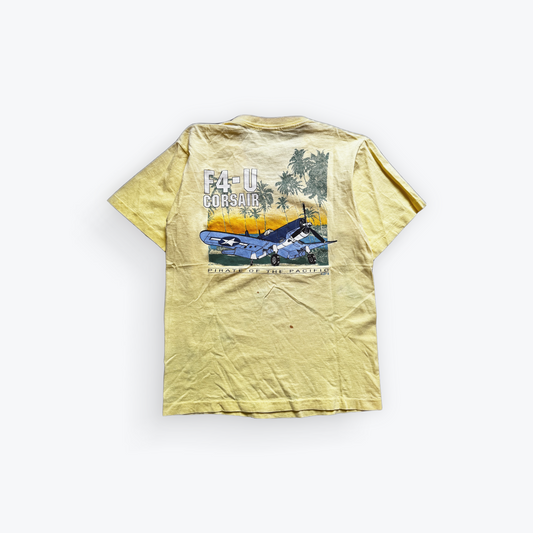 Vintage 90's F4-U Corsair Plane Pirate of The Pacific Shirt
